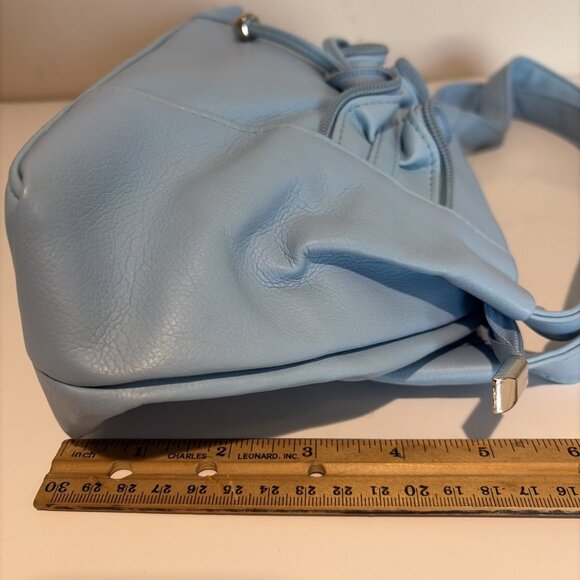 Vintage Y2K Mini Underarm Shoulder Bag Powder Blue Ruffled Lorelai Gilmore NWOT - Picture 9 of 11